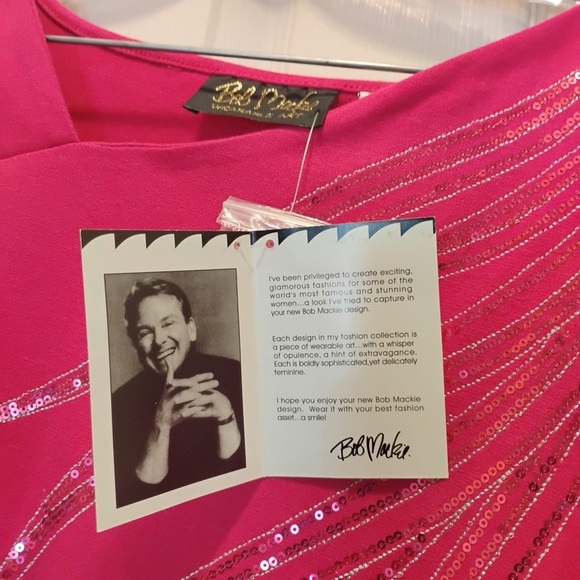 NWT Bob Mackie Wearable Art Pink Sequined Blouse Shirt Size 1X - Picture 6 of 7